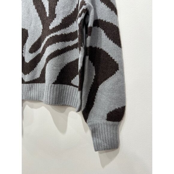 NWT 360 Cashmere Persia Sweater Misty Blue/Espresso Size-S MSRP $498 - Picture 5 of 11